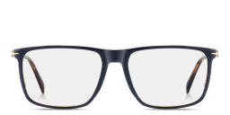 Shop DAVID BECKHAM Talisman Wide Rectangle Eyeglasses in Blue online.