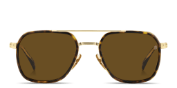 Shop DAVID BECKHAM Talisman Square Sunglasses in Havana Gold online.