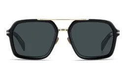 Shop DAVID BECKHAM Talisman Rectangle Sunglasses in Black online.