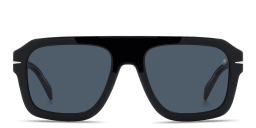 Shop DAVID BECKHAM Flat Top Square Sunglasses in Black online.