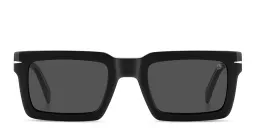 Shop DAVID BECKHAM Talisman Rectangle Sunglasses in Black online.