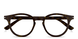 Shop GUCCI Logo Signature Round Eyeglasses in Havana online.