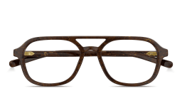 Shop GUCCI Web Pilot Eyeglasses in Brown online.