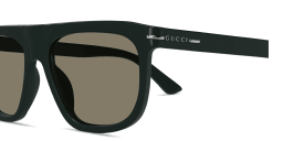 Shop GUCCI Logo Signature Square Sunglasses in Green online.