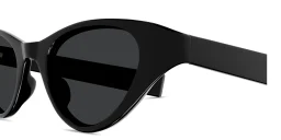 Shop SAINT LAURENT YSL Detail Cat-Eye Sunglasses in Black online.