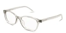 Shop SAINT LAURENT Monogram Hinge Square Eyeglasses in Beige online.
