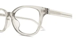 Shop SAINT LAURENT Monogram Hinge Square Eyeglasses in Beige online.