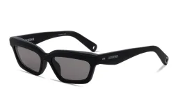 Shop JACQUEMUS Salon Unisex Irregular Sunglasses in Black online.