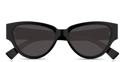 Shop BOTTEGA VENETA Bold Triangle Stud Cat-Eye Sunglasses in Black online.