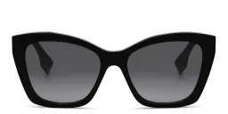 Shop FENDI Lettering Black Square Sunglasses in Black online.