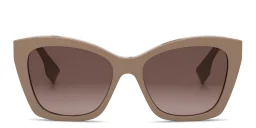 Shop FENDI Lettering Black Square Sunglasses in Taupe online.