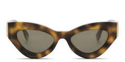 Shop FENDI FF Diamonds Brown Cat-Eye Sunglasses in Tortoise online.
