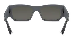Shop FENDI FF Squared Grey Rectangular Sunglasses in Grey online.