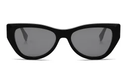 Shop FENDI FF Diamonds Black Cat-Eye Sunglasses in Black online.