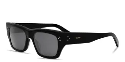 Shop CELINE CELINE 3 Dots HD Geometric Sunglasses in Black online.