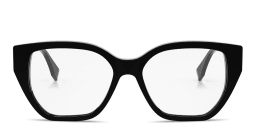 Shop FENDI FF Diamonds Black Rectangular Eyeglasses in Black online.