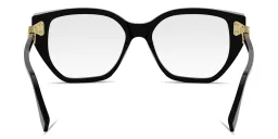 Shop FENDI FF Diamonds Black Rectangular Eyeglasses in Black online.