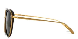 Shop LINDA FARROW Song Cat-Eye Sunglasses in Black Gold online.