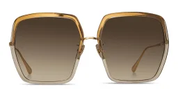 Shop LINDA FARROW Syan Oversized Square Sunglasses in Transparent Brown online.