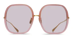 Shop LINDA FARROW Celia Oversized Square Sunglasses in Pink online.