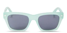 Shop OFF WHITE Valdez Unisex Square Sunglasses in Transparent Green online.