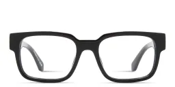Shop OFF WHITE Logo Signature Unisex Square Eyeglasses in Black online.