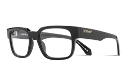 Shop OFF WHITE Logo Signature Unisex Square Eyeglasses in Black online.