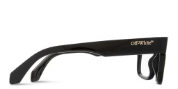 Shop OFF WHITE Logo Signature Unisex Square Eyeglasses in Black online.
