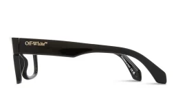 Shop OFF WHITE Logo Signature Unisex Square Eyeglasses in Black online.