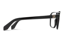 Shop OFF WHITE Arrows Logo Unisex Wide Aviator Eyeglasses in Black online.