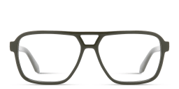 Shop OFF WHITE Arrows Logo Unisex Wide Aviator Eyeglasses in Green online.