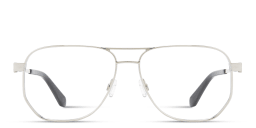 Shop OFF WHITE Arrows Logo Unisex Wide Aviator Eyeglasses in Silver online.