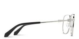 Shop OFF WHITE Arrows Logo Unisex Wide Aviator Eyeglasses in Silver online.