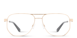 Shop OFF WHITE Arrows Logo Unisex Wide Aviator Eyeglasses in Gold online.