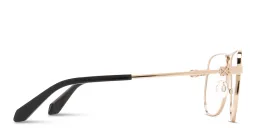 Shop OFF WHITE Arrows Logo Unisex Wide Aviator Eyeglasses in Gold online.