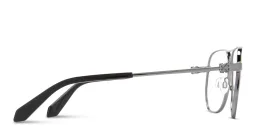 Shop OFF WHITE Arrows Logo Unisex Wide Aviator Eyeglasses in Gunmetal online.