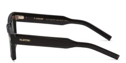 Shop VALENTINO V-Sharp Unisex Rectangle Sunglasses in Black online.