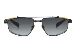 Shop BALMAIN Brigade-V Unisex Aviator Sunglasses in Black online.
