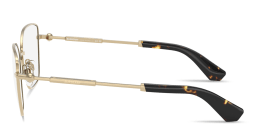 Shop BURBERRY Logo-Engraved Cat-Eye Eyeglasses in Light Gold online.