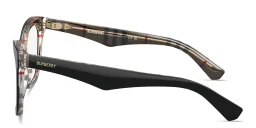 Shop BURBERRY The Essentials Cat-Eye Eyeglasses in Top Black On Vintage Check online.