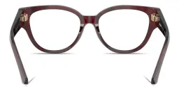 Shop BURBERRY Shield Facet Panthos Eyeglasses in Check Red online.