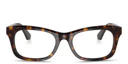 Shop BURBERRY Shield Hinge Rectangle Eyeglasses in Dark Havana online.