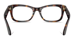 Shop BURBERRY Shield Hinge Rectangle Eyeglasses in Dark Havana online.