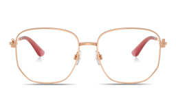 Shop Dolce & Gabbana DNA Wide Panthos Eyeglasses in Rose Gold online.