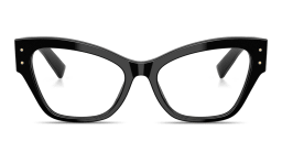 Shop Dolce & Gabbana DNA Butterfly Eyeglasses in Black online.