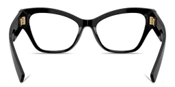 Shop Dolce & Gabbana DNA Butterfly Eyeglasses in Black online.