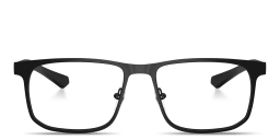 Shop Emporio Armani Essential Leisure Wide Square Eyeglasses in Matte Black online.