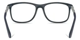 Shop Emporio Armani Modern Pillow Eyeglasses in Matte Dark Blue online.