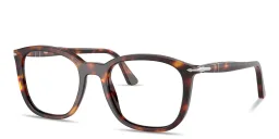Shop PERSOL Arrow Emblem Unisex Square Eyeglasses in Havana online.