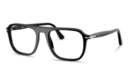 Shop PERSOL Jacques Unisex Square Eyeglasses in Black online.